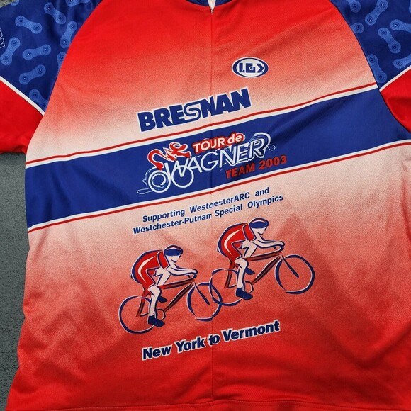 Louis Garneau Men's Cycling Jersey Red 2003 Tour De Wagner Size 2XL - Picture 2 of 14